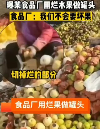 拉货司机曝光食品厂用烂梨做罐头 水果罐头是健康食品吗