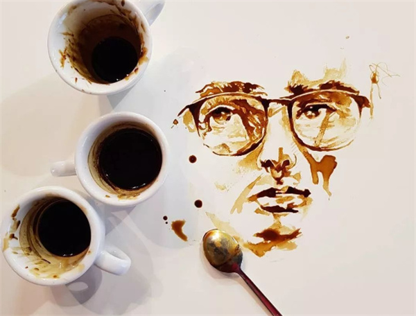 咖啡污渍怎么用来画画 创意咖啡污渍画图片