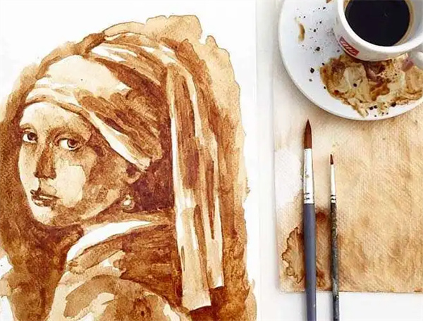 咖啡污渍怎么用来画画 创意咖啡污渍画图片