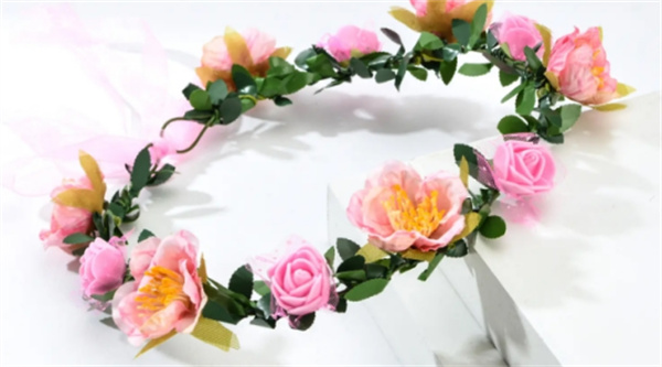 鲜花花环怎么做图解 新娘鲜花头饰制作教程