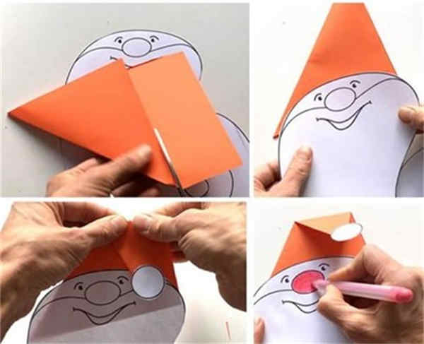 怎么用卷纸芯手工制作圣诞老人小挂件的方法