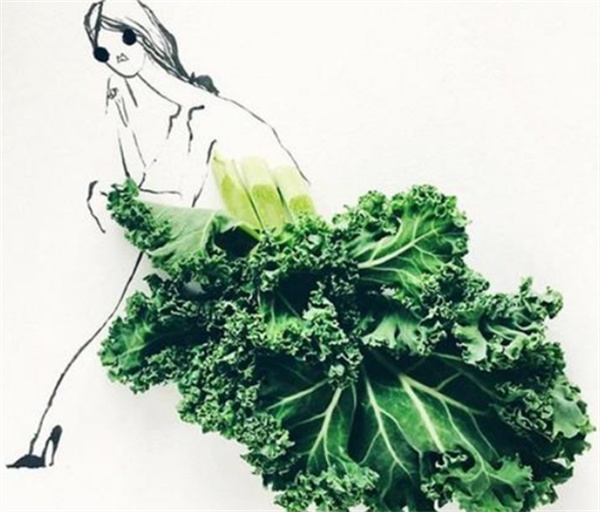 蔬菜水果变裙子 有趣的创意人物画作品图片