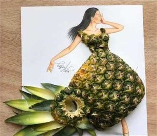 蔬菜水果变裙子 有趣的创意人物画作品图片