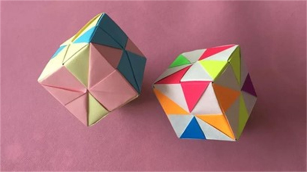 立体折纸制作挂饰 立方体糖果盒折法图解