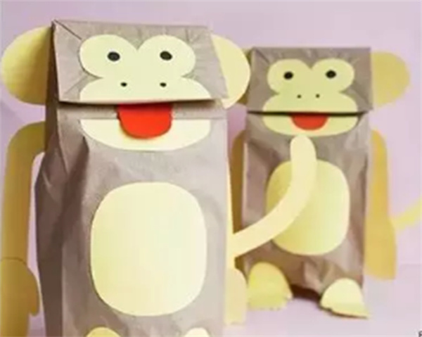 怎么做牛皮纸袋玩具 牛皮袋手工制作套头玩具