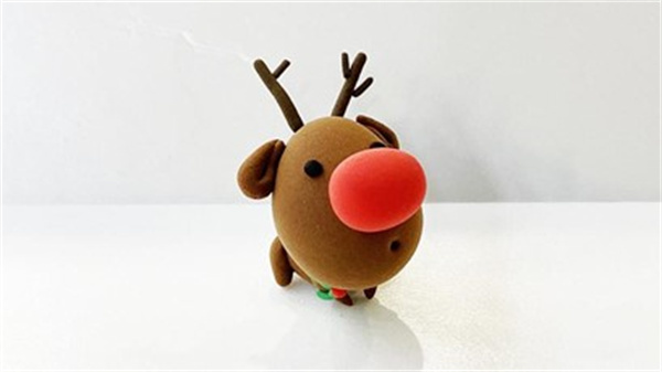 怎么做红鼻子麋鹿图解 超轻粘土制作圣诞麋鹿