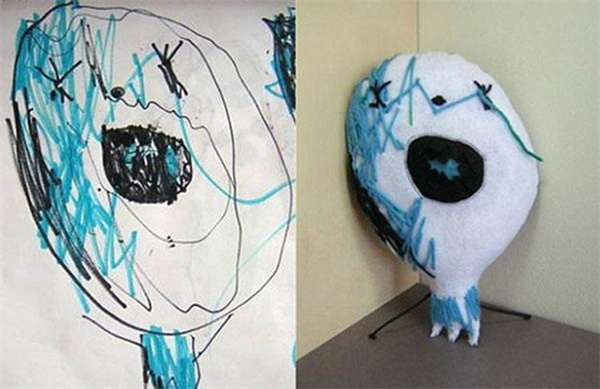 怎么做创意布偶的方法 把孩子涂鸦制作成玩具
