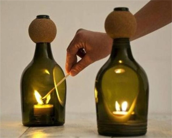怎么做玻璃烛台灯罩 啤酒瓶废物利用做烛台