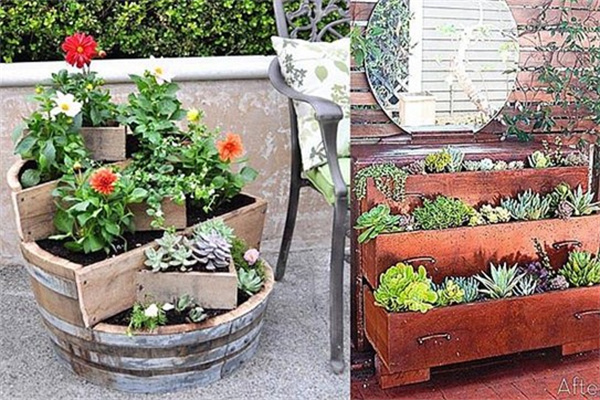 旧家具怎么做花盆 旧家具利用制作花盆