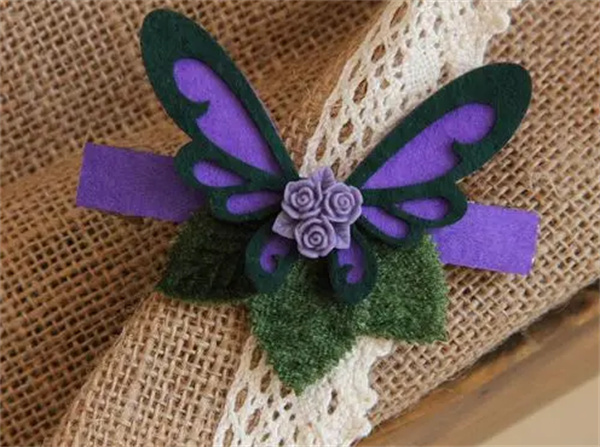 怎么做不织布蝴蝶发夹 手工布艺蝴蝶发饰制作
