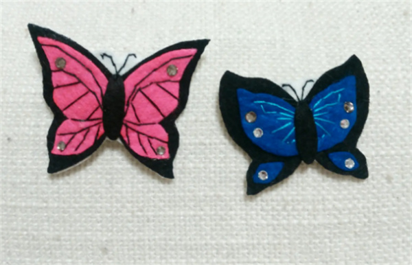 怎么做不织布蝴蝶发夹 手工布艺蝴蝶发饰制作