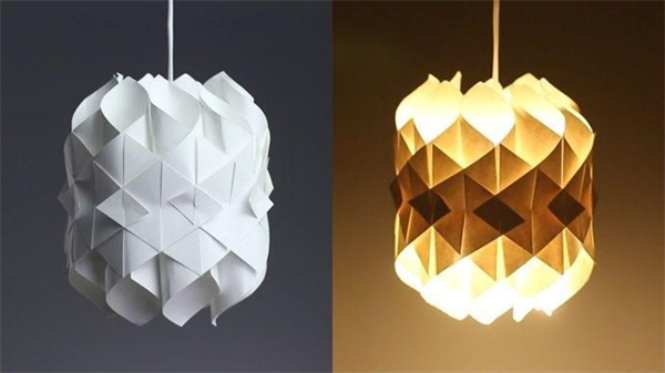 东南西北折纸做灯罩 创意手工折纸灯罩图片