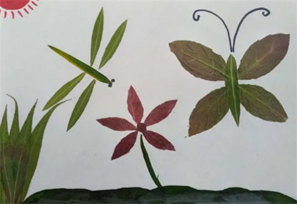 简单又美丽的创意画 让鲜花、树叶自然成画