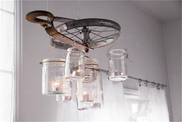 玻璃罐怎么做灯饰图片 玻璃瓶废物利用DIY吊灯