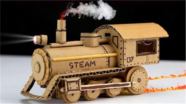 幼儿园火车模型小制作 简单手工卷纸芯火车玩具