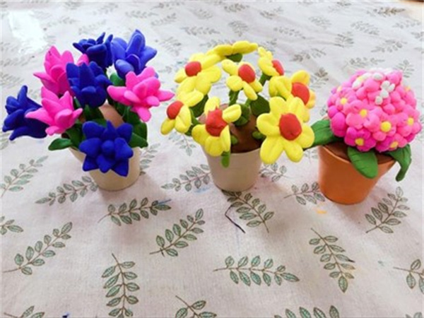 幼儿园小花盆栽制作 简单儿童花朵盆栽模型做法