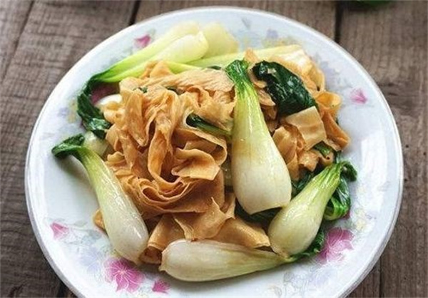 青菜炒豆腐皮