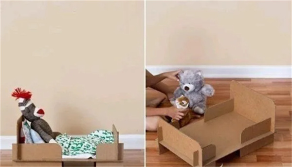 如何用硬纸板做小床 儿童过家家玩具床手工制作