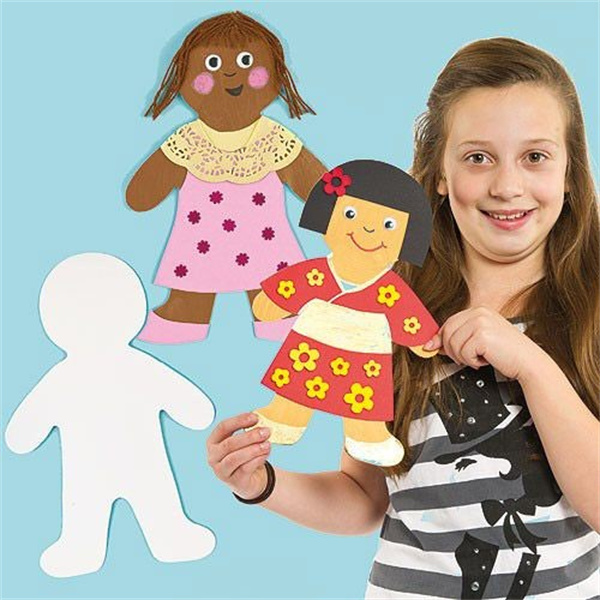 可换衣服的卡纸人偶制作 幼儿换装玩具的做法