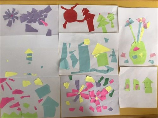 幼儿撕纸的基本折法 幼儿园小班撕纸画图片