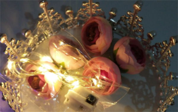 怎么用蛋糕纸做灯带灯罩 浪漫小花灯带装饰制作教程