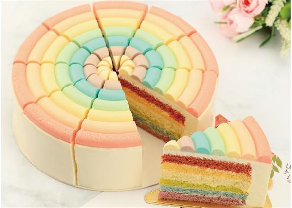 春之色彩虹蛋糕