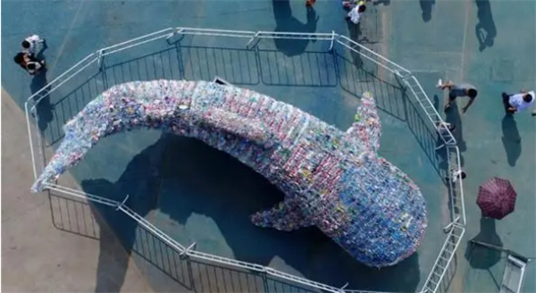 海洋环保公益创意 上万塑料瓶DIY被污染的海洋