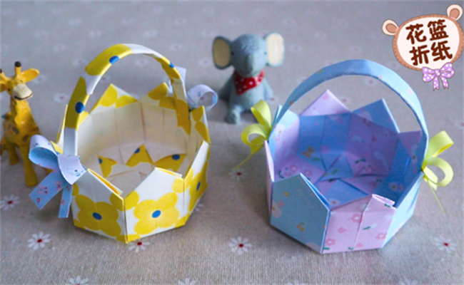 怎么折纸花篮的详细步骤 儿童手工花篮的折法