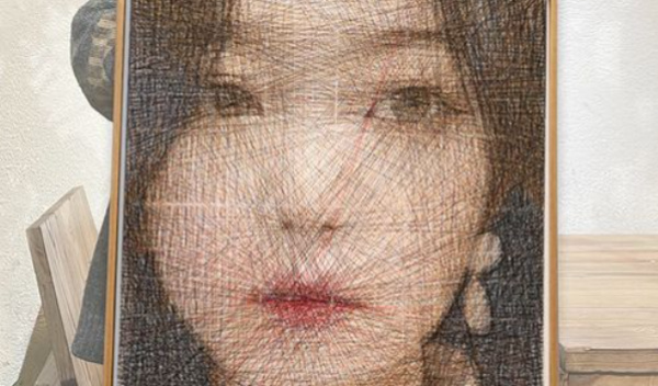 怎么做人物肖像绕线画 棉线制作肖像画图片